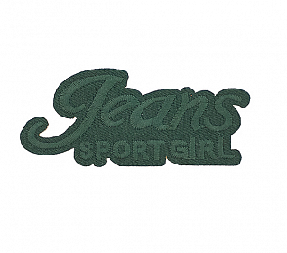 Термоаппликация "Jeans sport girl" зеленый 84х35мм LA569